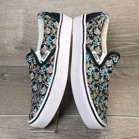 Vans x Discovery Project Cat Little Girl Sz 3 Comfy Cush Slip On Floral Sneakers - Picture 9 of 11